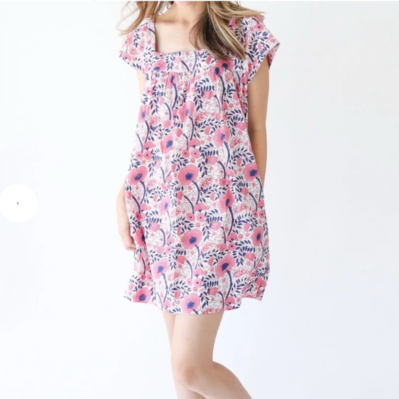 NavyBLEU Pink and Blue Floral Dress - Picture 1 of 7